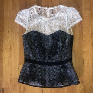 NWOT Karen Millen Lace Peplum Top • Size S